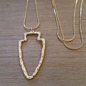Matte Gold Arrowhead on snake chain necklace